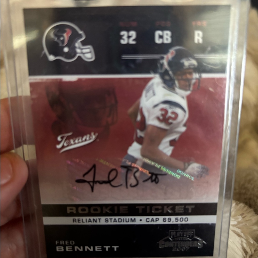 Fred Bennett Houston Texans Rookie Ticket Card